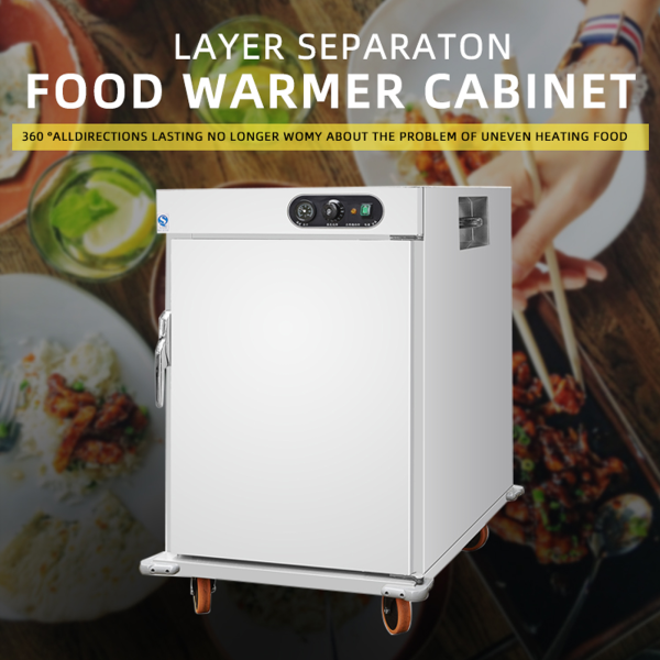 Commercial Electric Kitchen Hot Food Warming Cabinet 6L Stainless Steel Body Mobile Electric Food Warming Cabinet with Wheels