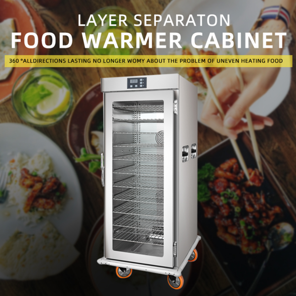 Commercial Insulated Kitchen House Hold Hot Food Warmer Hotel Banquet Food Holding Cabinet 11 Layers with Single Glass Door