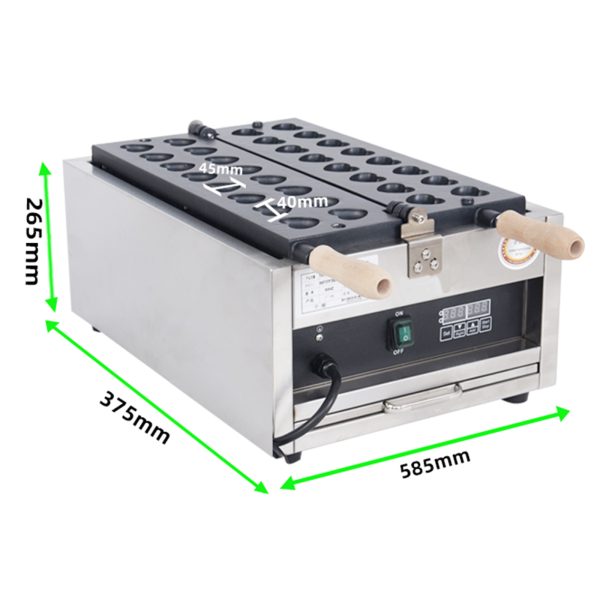 Commercial 16pcs Mini Dutch Hearts Pancake Waffle Maker Double Pool Heart-shaped Waffle Machine New Condition