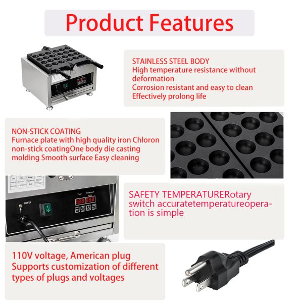 Commercial Takoyaki Maker 12pcs Japanese Octopus Fish Ball Machine 2kW Heating Takoyaki Grill Stainless Steel Snack Machine