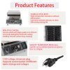Commercial 110/220V 4pcs Square Belgian Waffle Maker Iron Non-Stick for Teflon Coating 50-300℃ Adjustable Snack Machine New