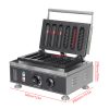 Electric 110V/220V Hot Dog Waffle Make,6 Slice Non-stick Stainless Steel Machine for China Commercial Waffle Making