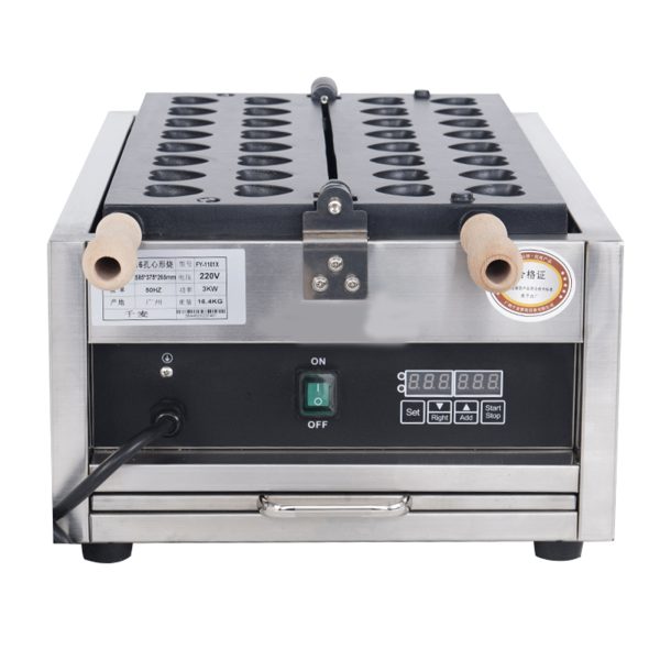 Commercial 16pcs Mini Dutch Hearts Pancake Waffle Maker Double Pool Heart-shaped Waffle Machine New Condition