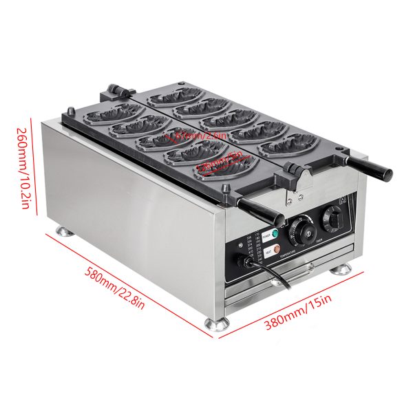 CPVKRY 110/220V Commercial Industrial Crab Shape Non-Stick Cooking Coating Waffle Maker Machine New Snack Snack Machine