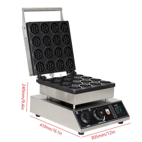 Commercial electric heating 16-hole circular waffle machine grid circular baking and baking machine snack equipment waffle oven
