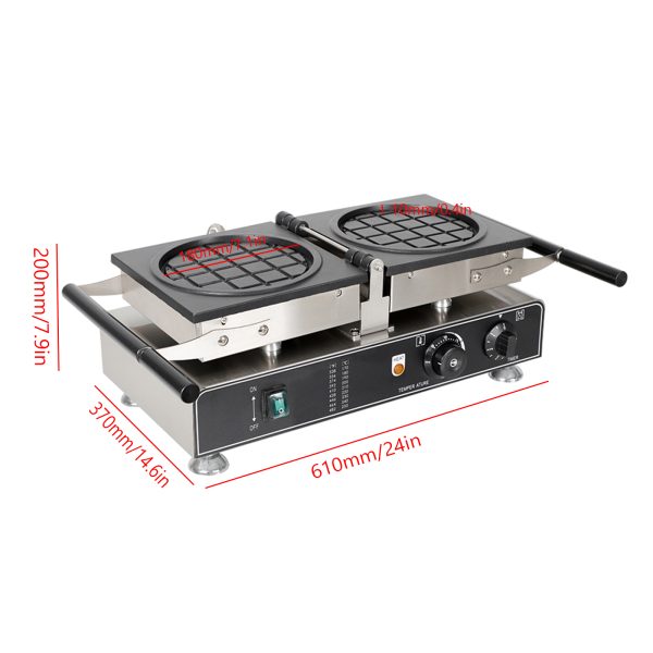 Commercial Flip-Style Round Electric Mini Grid Waffle Iron Cute Mini Waffle Snack Equipment