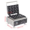 110v/220v Commercial Electric Donut Machine 12 Hole Mini Donut Machine with Non-Stick Coating Snack Machine