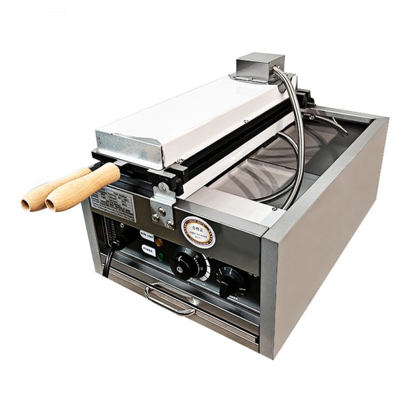 6pcs Commercial Electric Waffle Maker Machine Nonstick Stainless Steel Oval Egg Shaped Snack with Time Control New Condition