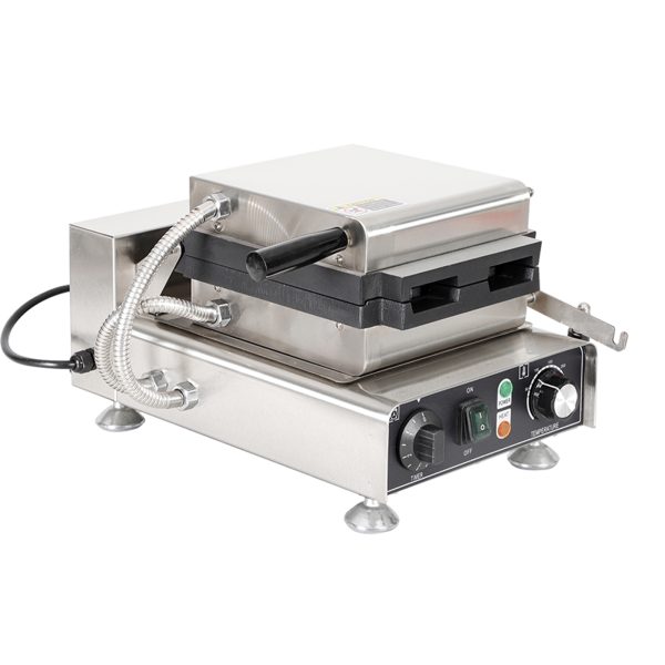 Electric Stainless Steel 110/220V Mini Square Donuts Shaped 2-plate Dutch Pancakes Baker Machine for Restaurants Kitchen Snack