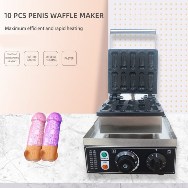 1600w Baking Equipment Mini Penis Shaped Waffle Maker Non-stick Dick Waffle Maker for Sale