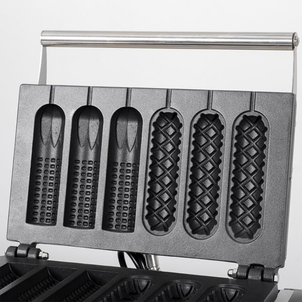 Electric 110V/220V Hot Dog Waffle Make,6 Slice Non-stick Stainless Steel Machine for China Commercial Waffle Making