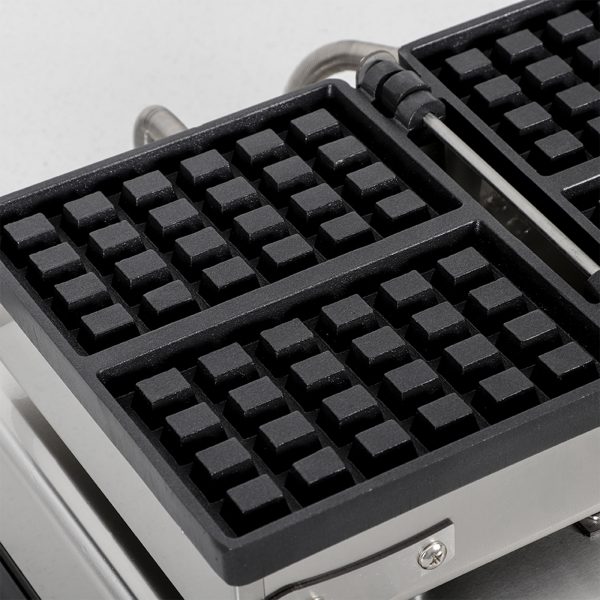 Commercial 2-Slice Stainless Steel Square Waffle Maker Non-Stick Industrial Belgian Design 110V Temperature Time Control Snack