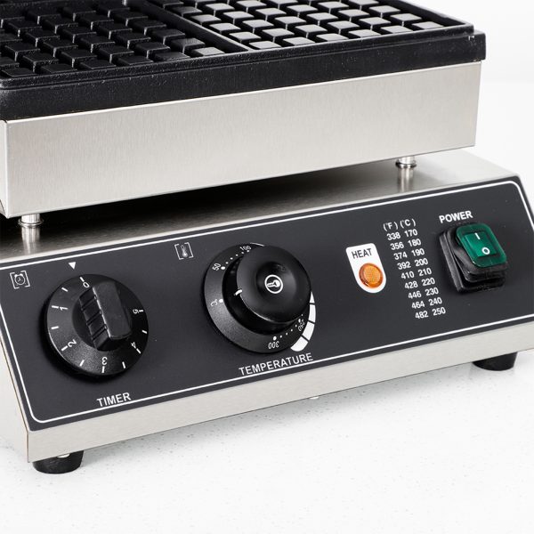 Commercial 4pcs Stainless Steel Rectangle Waffle Maker Non-Stick Industrial Belgian Waffle Iron Temperature Time Control New