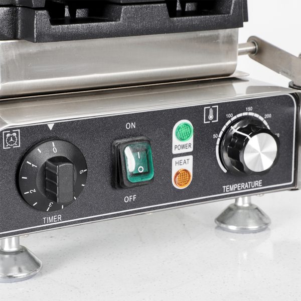 Electric Stainless Steel 110/220V Mini Square Donuts Shaped 2-plate Dutch Pancakes Baker Machine for Restaurants Kitchen Snack