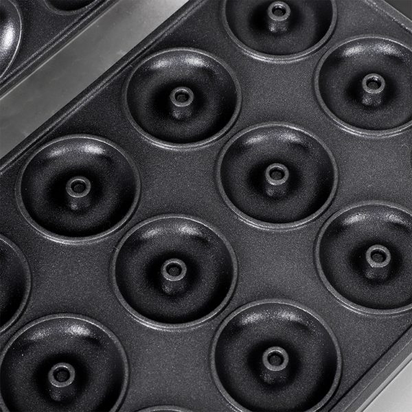 110v/220v Commercial Electric Donut Machine 12 Hole Mini Donut Machine with Non-Stick Coating Snack Machine