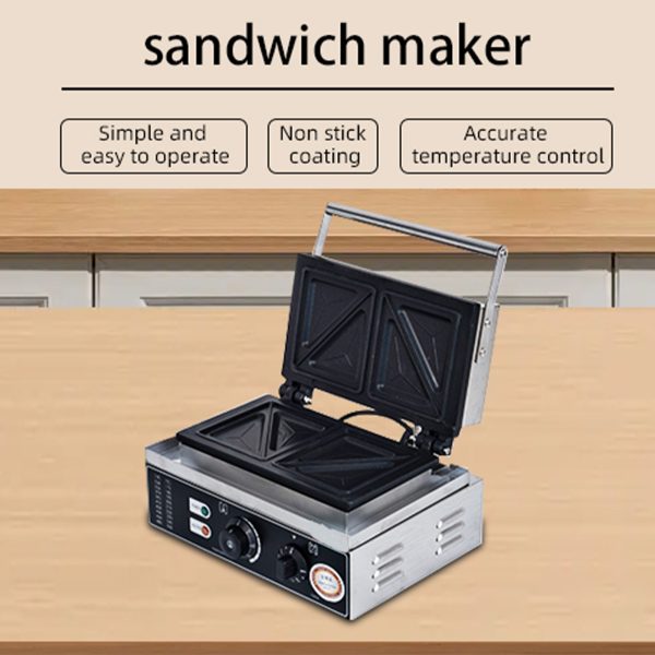 110-220V Breakfast Kitchen Thick Sandwich Toaster Triangle Waffle Maker Tempe Adjustable Snack Machine/Grill Cheese Sandwich