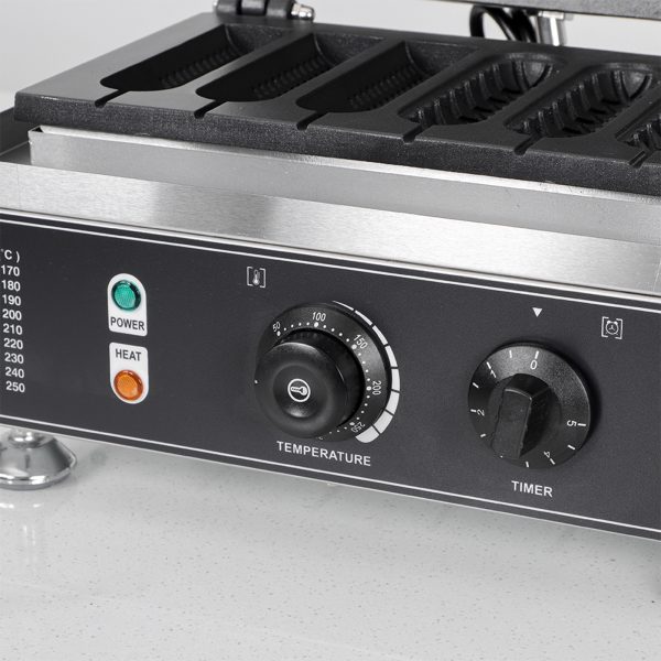 Electric 110V/220V Hot Dog Waffle Make,6 Slice Non-stick Stainless Steel Machine for China Commercial Waffle Making