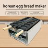 6pcs Commercial Electric Waffle Maker Machine Nonstick Stainless Steel Oval Egg Shaped Snack with Time Control New Condition