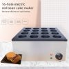 Commercial 16-Pcs Nonstick Electric Waffle Snack Baker New Red Bean Cake Maker Bread Cake Machine for Bakery Dessert Shop