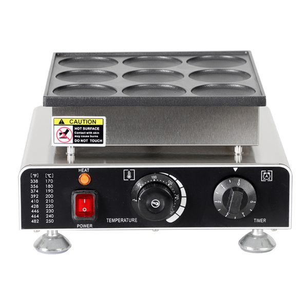New 9pcs 3in Electric Stainless Steel Dorayaki Waffle Baker Machine for Household Use