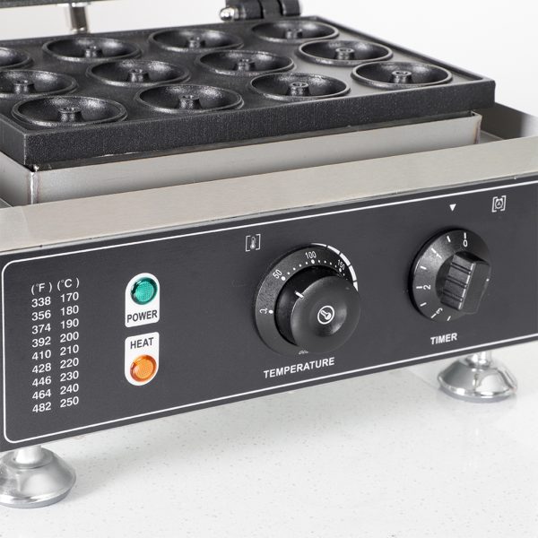 110v/220v Commercial Electric Donut Machine 12 Hole Mini Donut Machine with Non-Stick Coating Snack Machine