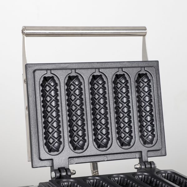 Commercial 1550W Electric Lolly Stick Waffle Maker 5 Slice Non-Stick Stainless Steel Machine Snack Corn Dog Crispy Waffle Maker