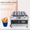 Commercial 16pcs Mini Dutch Hearts Pancake Waffle Maker Double Pool Heart-shaped Waffle Machine New Condition