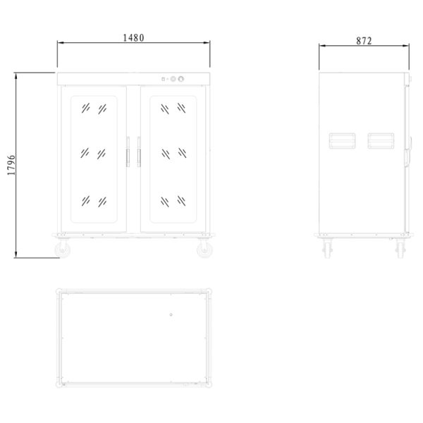 Commercial Multi Functional Heat Holding Cabinet Hotel Electric Mobile Banquet Cart with Integrated Food Warmer Two Door