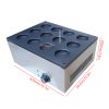 Commercial Japanese Red Bean Waffle Maker Round Shaped Egg Pancake Snack Machine with 12 Pcs Nonstick Coating Iron New Condition