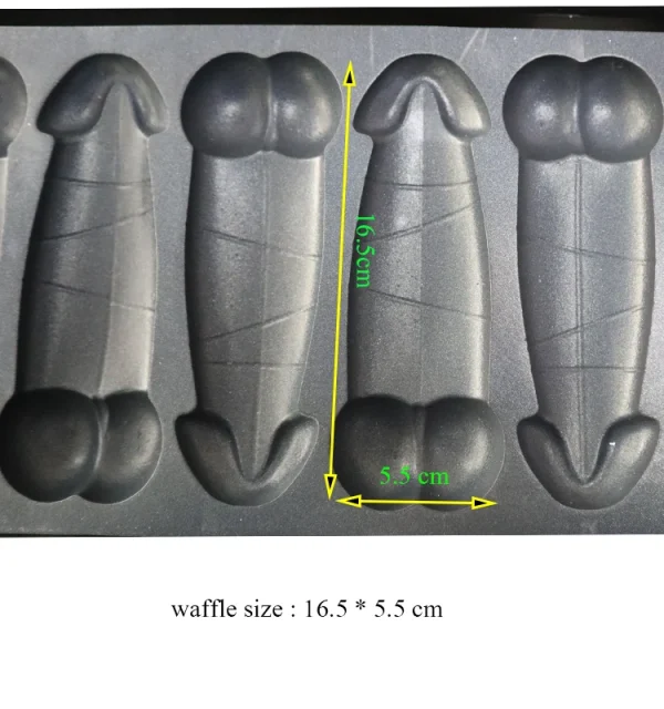 Professional 8 pcs Two-Row Stainless Steel Penile Waffle Maker Electric Gas Fashion Style Penis Shape Stuffed Waffle Machine
