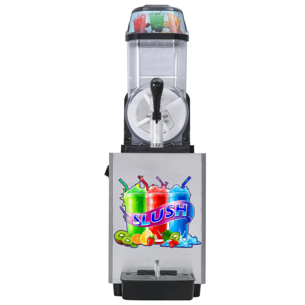 Commercial Electric 1-Tank Stainless Steel Slush Machine 12L Automatic Cold Drink Juicer for Parties and Hotels Use