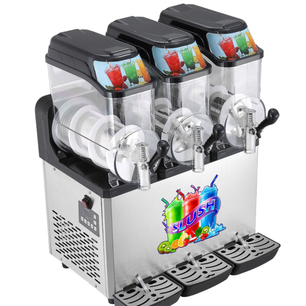 Commercial Electric 3-Tank Slush Machine Stainless Steel Vending Automatic Flavoured Space Frozen Drinks for Hotels