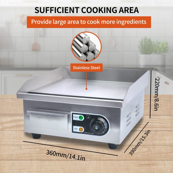 Commercial Steak Griddle Bbq Equipment Electric Non-Stick Stainless Steel Griddle for Outdoor Bbq Tabletop Grill Griddle Stand