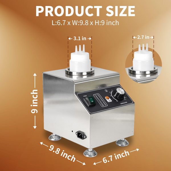 Commercial New Electric Sauce Warmer Dispenser Non-Stick Hot Cheese Chocolate Pistachio Fruit Sauce Warmer Easy to Clean