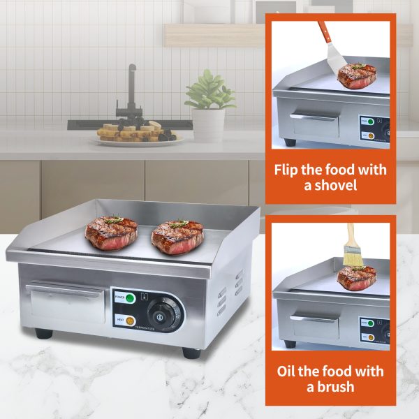 Commercial Steak Griddle Bbq Equipment Electric Non-Stick Stainless Steel Griddle for Outdoor Bbq Tabletop Grill Griddle Stand