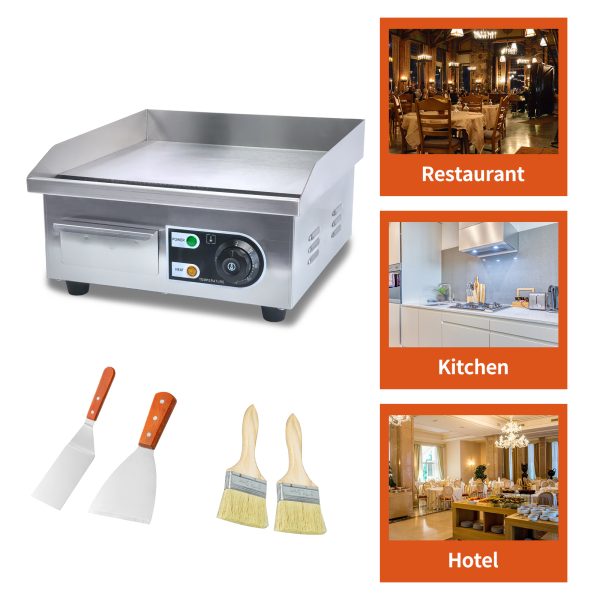 Commercial Steak Griddle Bbq Equipment Electric Non-Stick Stainless Steel Griddle for Outdoor Bbq Tabletop Grill Griddle Stand