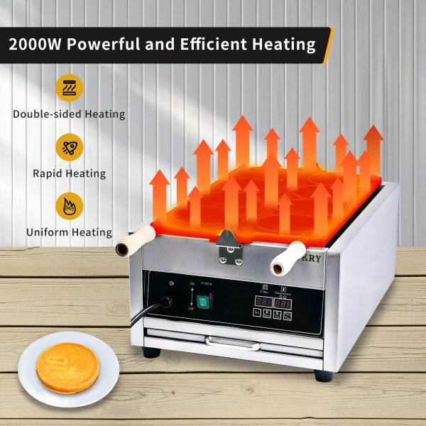 110/220V Customizable CPVKRY Electric Rotary Waffle Maker Non-Stick Stainless Steel 10 Yen Cheese Gold Coin Peso Shape Household