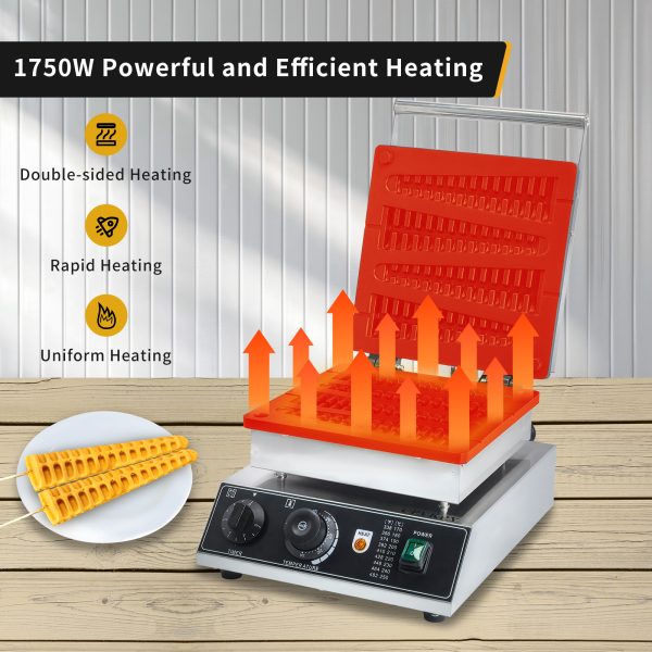 Christmas Tree Shaped Non-Stick Teflon Coating Waffle Maker 110V 50-300℃/122-572℉ Adjustable Snack Machine