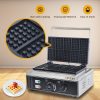 Commercial Stainless Steel Rectangle Waffle Maker 10pcs Non-Stick Industrial Belgian Waffle Iron 110/220V Temp Time Snack