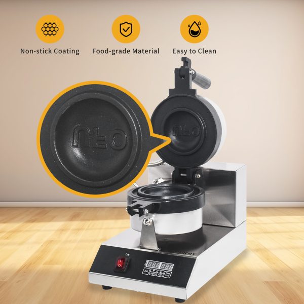 Commercial 1000W Digital UFO Sandwich Press for Burger Ice Cream Non-Stick Stainless Steel Lockable for Hotel Snack Machine