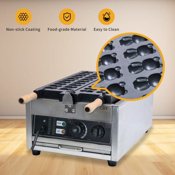 2000w Electric Panda Shaped Cake Custom Mold Waffle Maker 20pcs Cute Bear Cake Baking Tray Waffle Maker