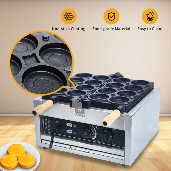 Professional High Quality Electric French Crepes Waffle Maker Taiwan Province Red Bean Cake Wheel Snack Machine New Condition
