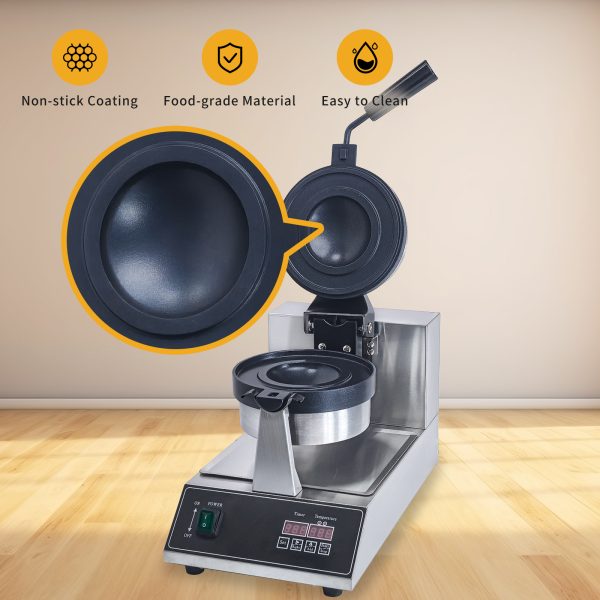 110 220V Digital Non-Stick Stainless Steel UFO Burger Maker Ice Cream Filling Waffle Sandwich Press for Hotels Coffee Shops