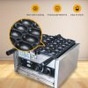 Commercial 2000W Ball Shaped Fill Cheese Waffle Egg-Shaped Smiling Egg Face Waffle Maker with Non-Stick Snack Machine