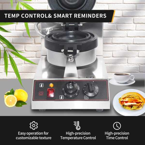 Commercial UFO Burger Ice Cream Filling Waffle Maker Electric Sandwich Press Stainless Steel Non-Stick Snack Maker New