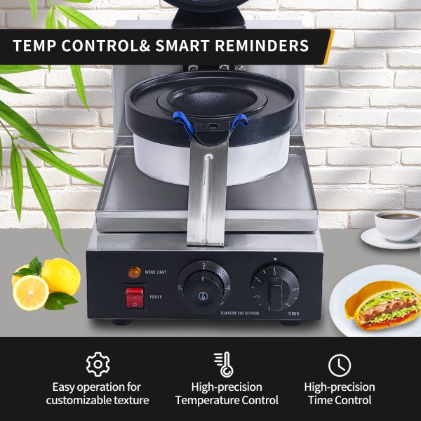 Electric 110V/220V 50-250℃/122-482℉ Non-Stick UFO Burger Ice Cream Filling Waffle Maker Sandwich Press Sandwich Waffles