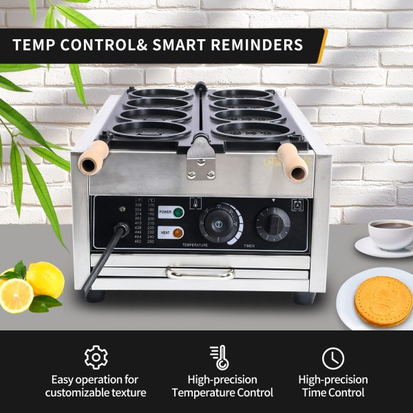 CPVKRY Customized Korean Industrial Gold Coin Shape Waffle Maker Machine Electric Gas for Restaurant Use Cheesy Customization