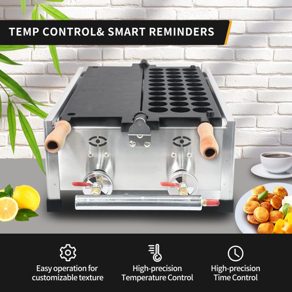 New Commercial 30-Hole Hemispherical Waffle Maker Gas Half Fish Ball Machine Factory Price From Octopus Burn Supplier