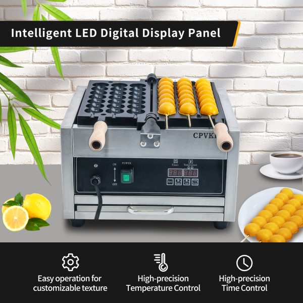 1500W Professional Intelligent Digital Waffle Stick Maker Machine 110 220 V Commercial Grade Non-Stick Stainless Steel for Hotel
