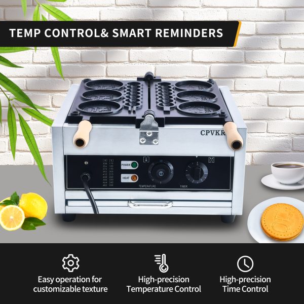 Commercial 10 Yen Coin Operated 1550W 2-in-1 Stainless Steel Waffle Maker Adjustable Temper New Snack Machine for Waffle Sticks